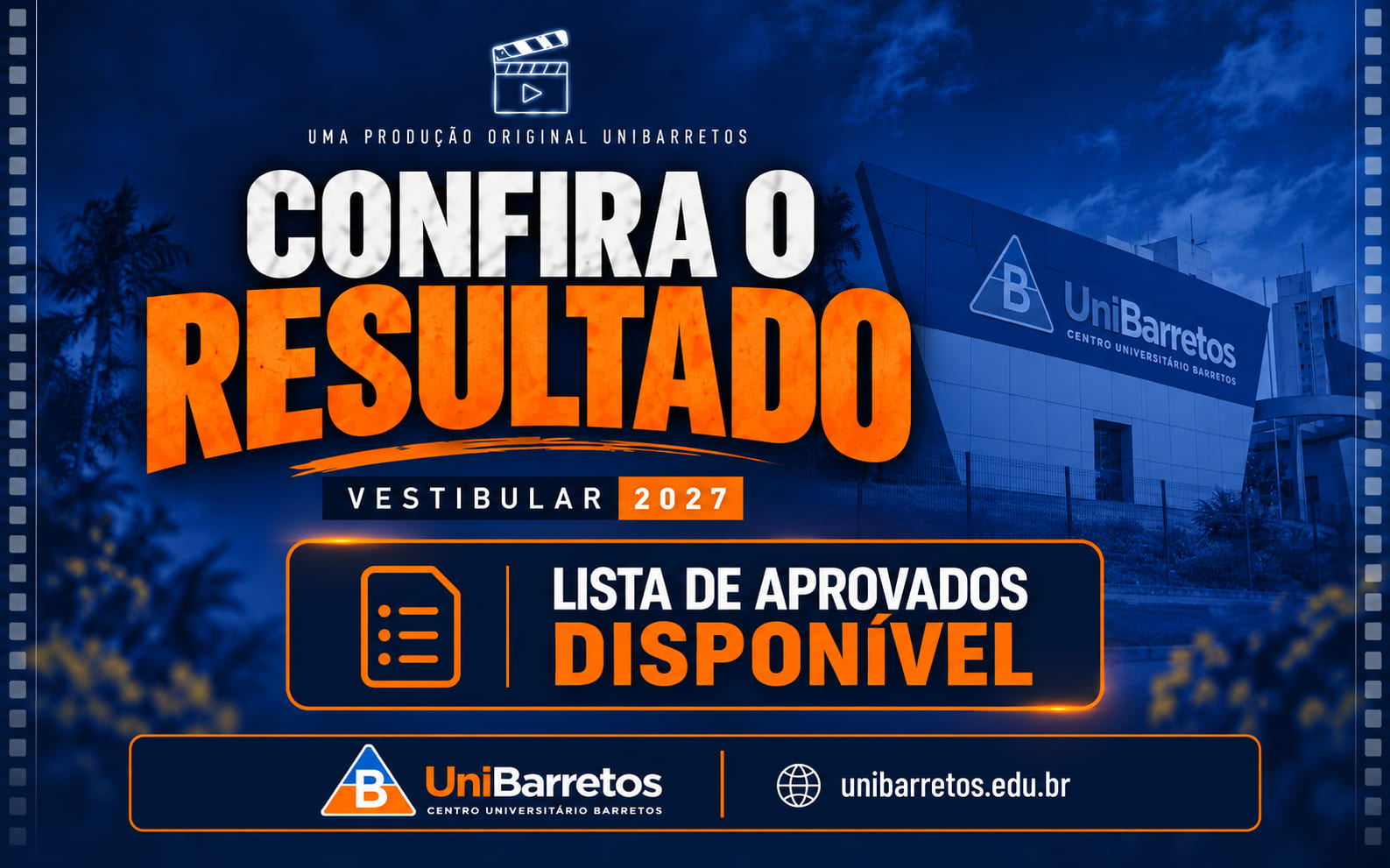 Resultado do Vestibular 2027 UniBarretos já está disponível